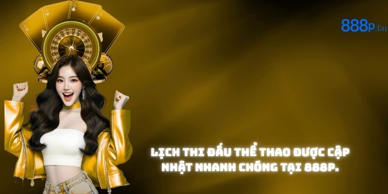 Bảng lịch thi đấu thể thao trực tuyến 888P hiển thị theo thời gian thực.